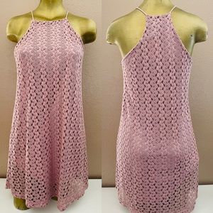 FOREVER 21 NWT Dusty Rose Pink LACE Swing BABYDOLL DRESS Size Small